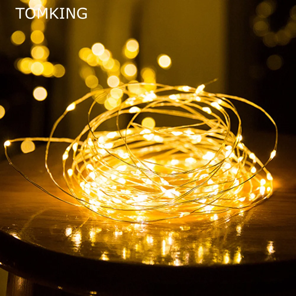 

Fairy Lights Copper Wire LED String Lights Christmas Garland Indoor Bedroom Home Wedding New Year Decoration Battery Powered