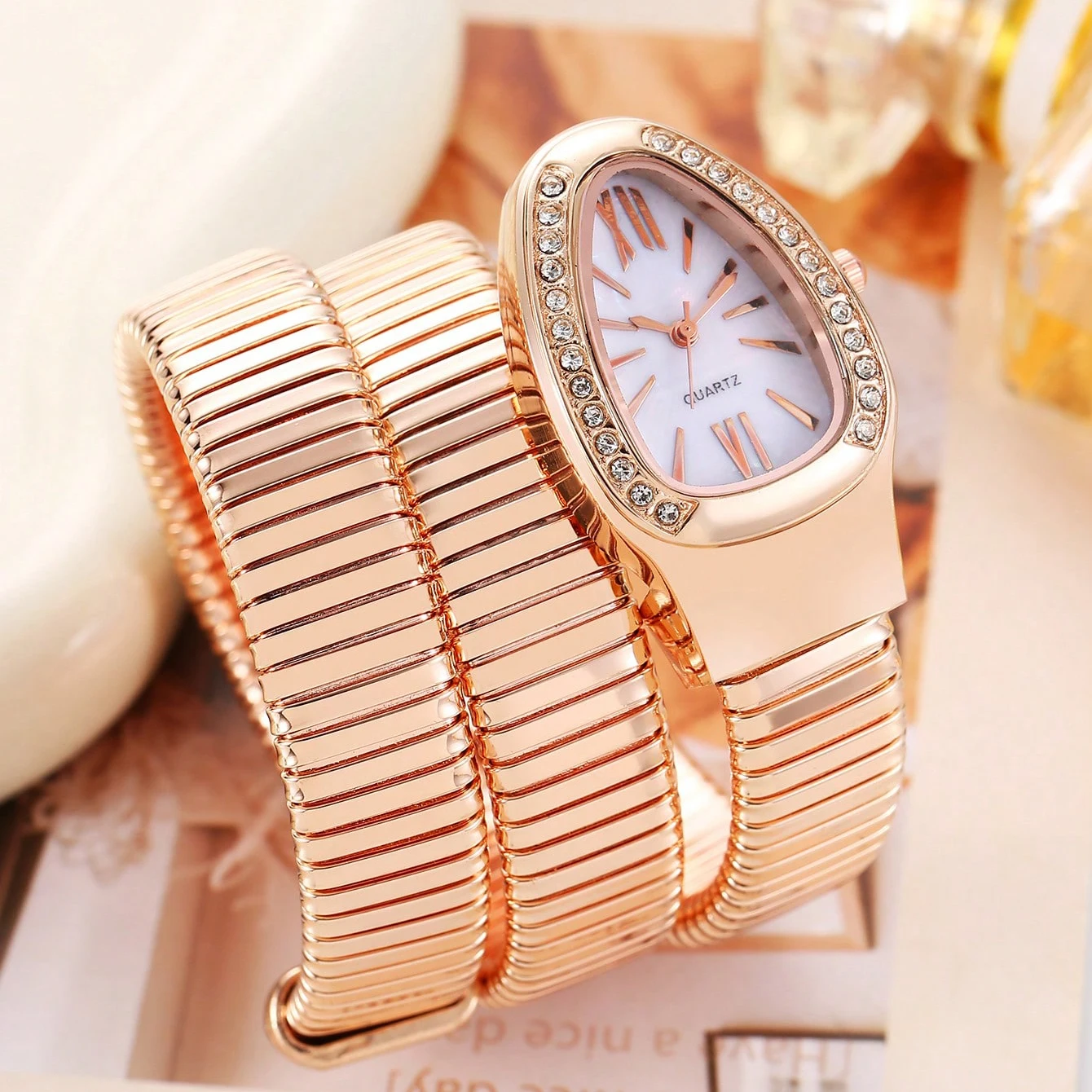 

Высококачественные роскошные женские кварцевые часы-браслет из нержавеющей стали, наручные часы, модные золотые женские часы