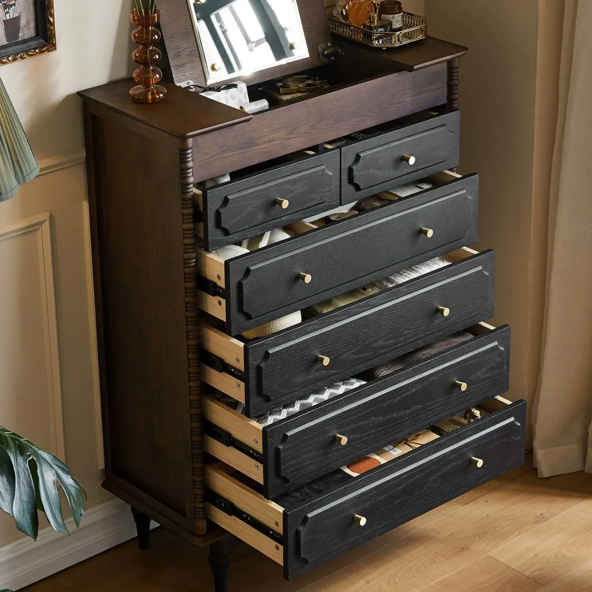 Custom, retro solid wood chest, bedroom locker