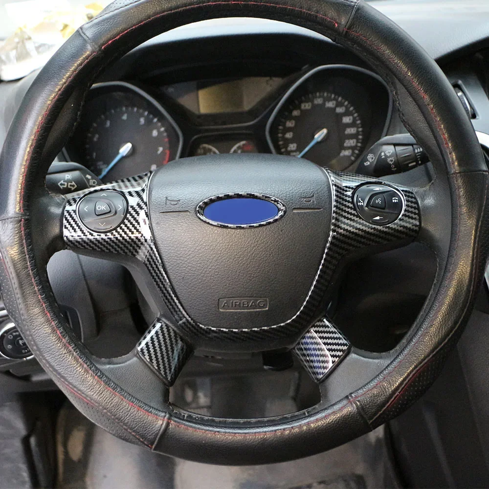 For Ford Focus 3 MK3 2012 2013 2014 for Kuga 2013 2014 2015 Steering Wheel Panel Cover Sticker Decoration Trim Accessories view 2