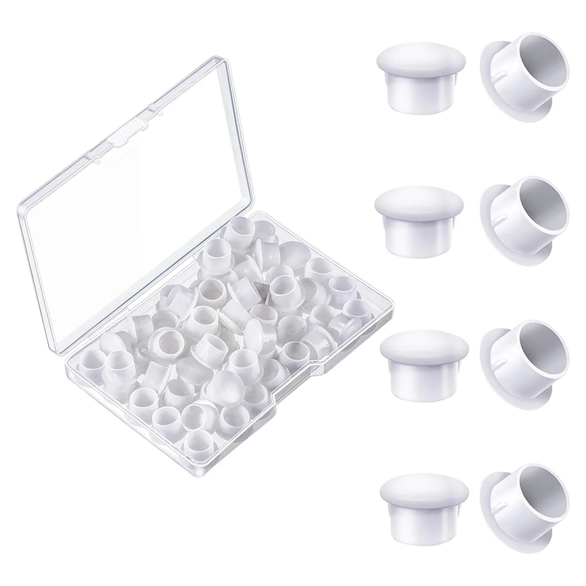 50 Pieces 10mm (3/8 Inch) Plastic Plugs for Hole Plugs Screw Hole Plugs for Door Screw Chair Cabinet Cupboard Shelf