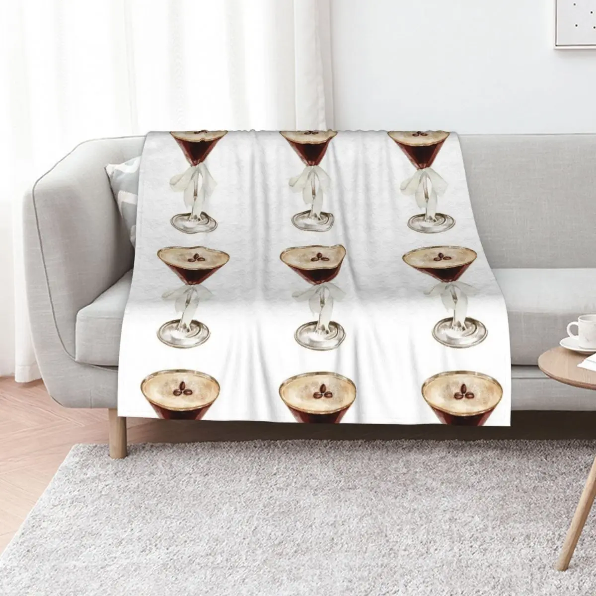 Espresso Martini Bow Throw Blanket Sofa Throw Decorative Sofas Bed Bed Fashionable Furry Nap Blankets