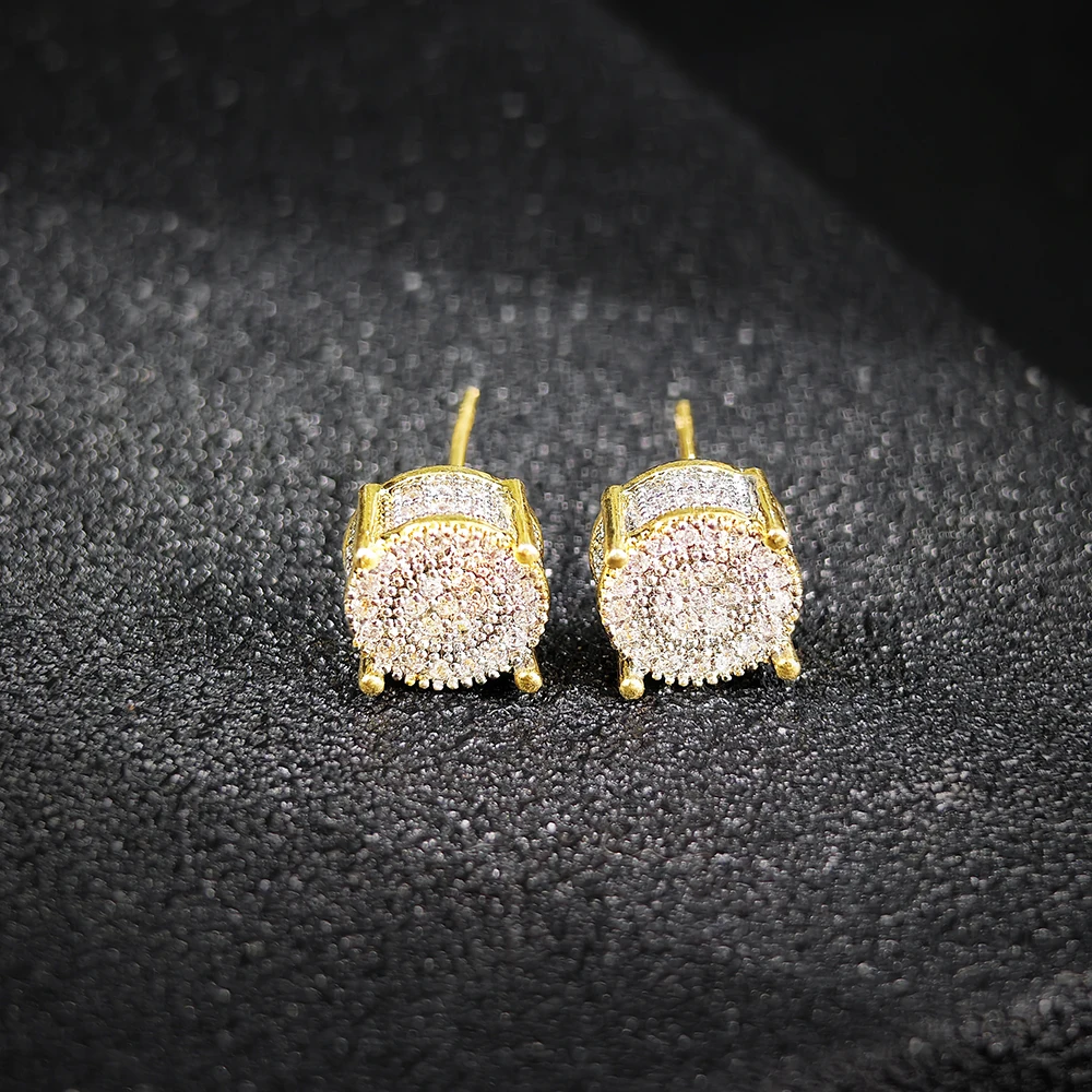 Moonso Trendy Gold Silver Color Halo Engagement Stud Earrings for Women Party Gift Jewelry Wholesale E6097 image 4