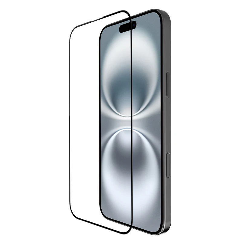 NILLKIN Vidrio antiexplosión para iPhone 16/16 Plus/16 Pro/16 Pro Max, protección de bordes de cobertura total 9H, ultrafino y sin burbujas