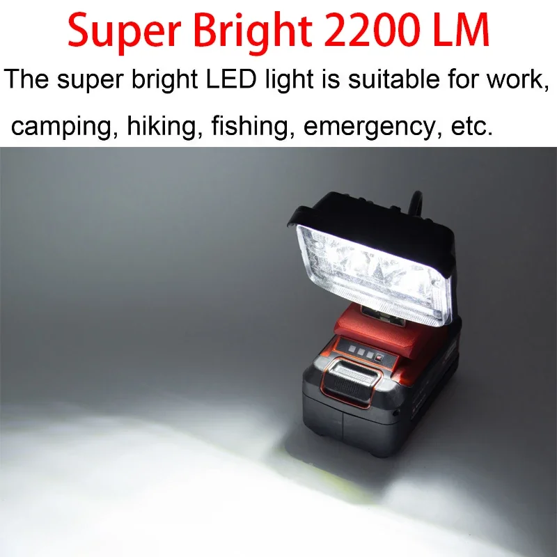 Luce per attrezzi portatile per batteria agli ioni di litio Einhell/X-Change/Ozito 18V con torcia portatile USB luce da lavoro a LED senza fili