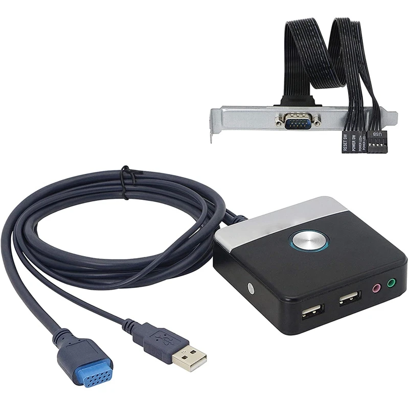 รีเซ็ตสวิตช์ฮาร์ดดิสก์เคสคอมพิวเตอร์สวิทช์ไฟด้วยพอร์ต USB คู่และพอร์ตเสียงสำหรับอินเทอร์เน็ตคาเฟ่สำนักงานบ้าน