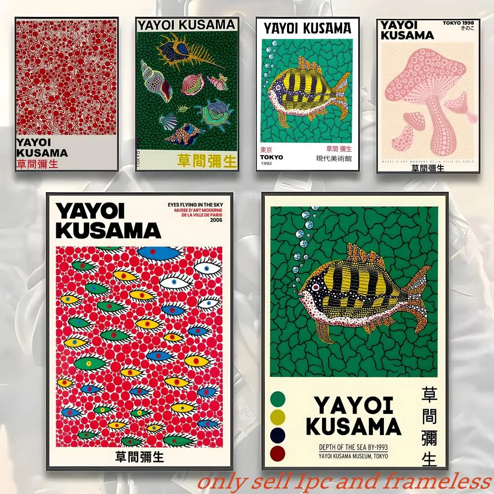 Avant-garde Art Y-Yayoi Kusama-Famous Poster Gift with prints Home bedroom living room decoration promotion and display