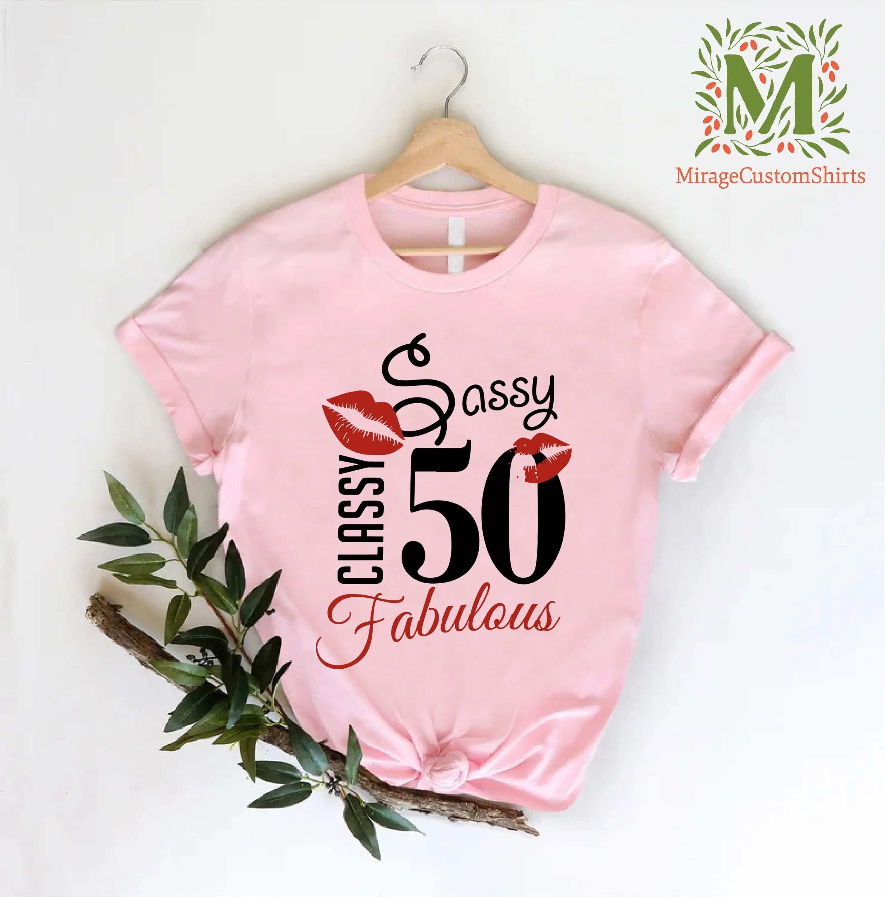 50th Birthday T Shirt for Women 50 and Fabulous Party Hello Fifty Years Old