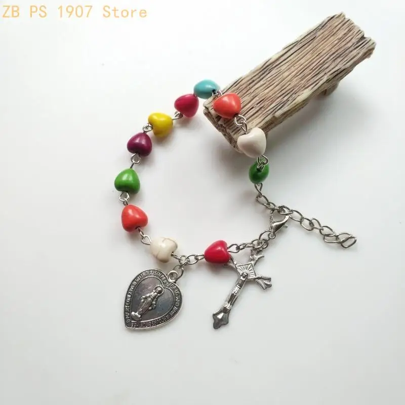 Catholic Gift Christopher Travel for Protection 10MM/0.39Inch Rosary Brace 55KA