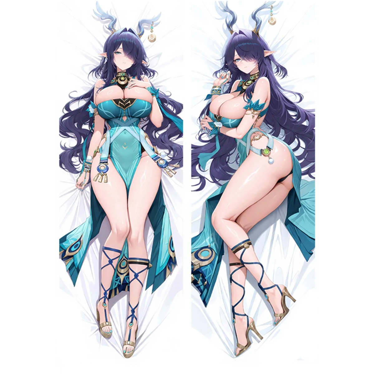 Custom Anime Deer Girl Dakimakura 50x150cm Nature Spirit Life Size Body Pillow Case 2 Way Tricot Printed Cover