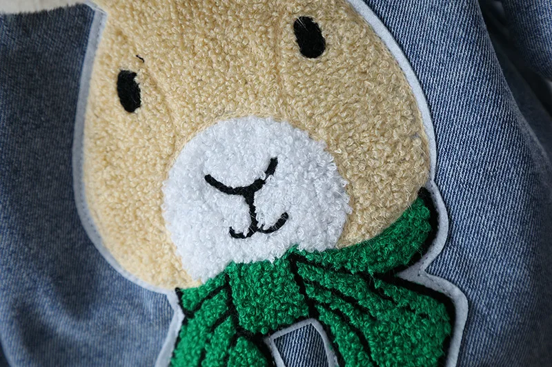 Baby Mädchen Jeans-Fleece-Kapuzenjacke 2026 Herbst Winter Kinder Niedliche Hasen-Applikation Dicker Warmer Mantel Kinderbekleidung Oberbekleidung – Detail 17