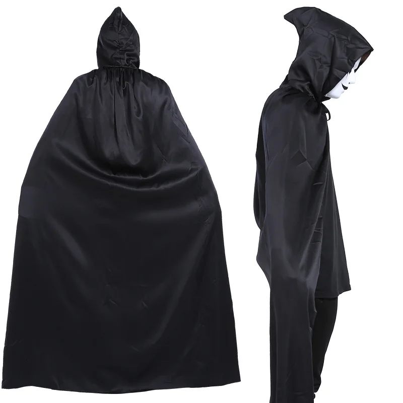 Children Halloween Cloak Cape Hooded Medieval Costumes Witch Wicca Vampire Death Magician Cloaks Kids Cosplay Long Dress Coats