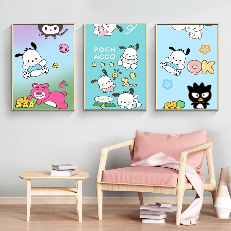 Posters and Prints Sanrios Pachacco Picture Decor Gifts Modern Home Kid Action Figures Prints and Prints High Quality Art