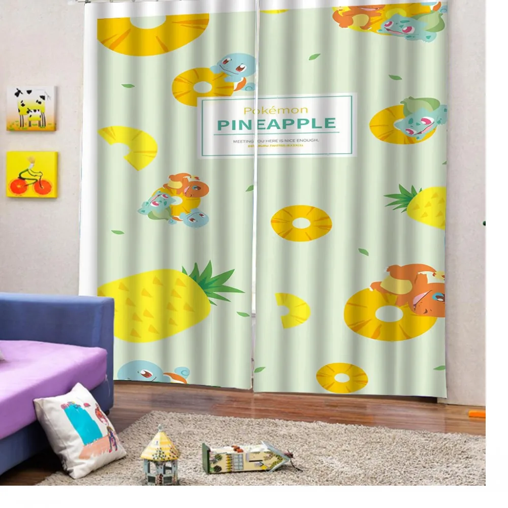 Fantasy Tropical Fruit Curtain Kiwi Strawberry Living Room Kitchen Computer Room Home Decoration for Children Kids Gifts