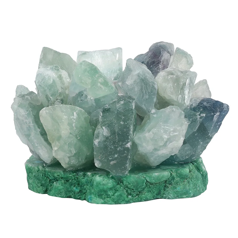 1PCS Green Fluorite Crystals Candle Holder Natural Stone Candlestick Home Decor Table Decoration