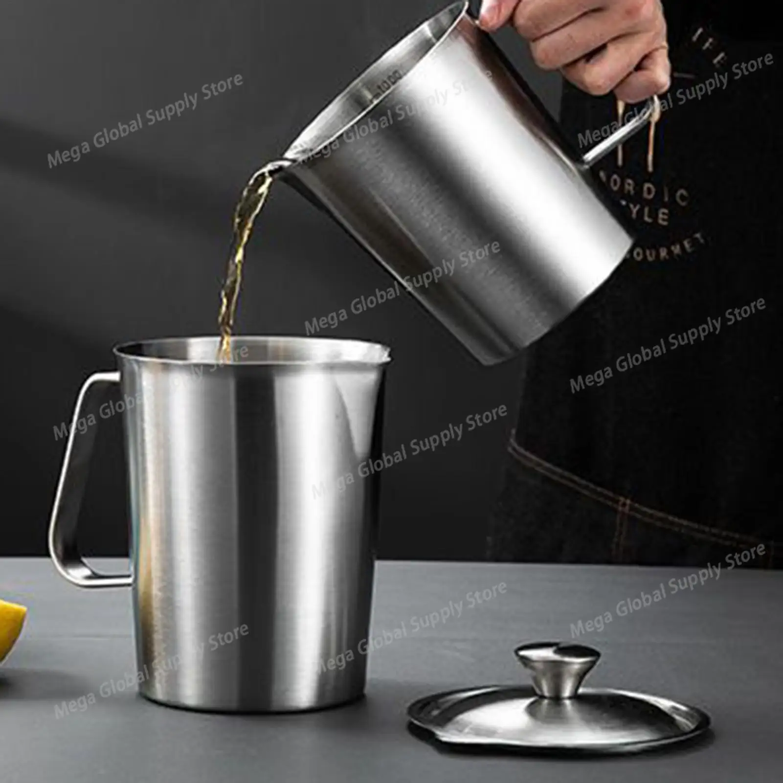 

Milk Frother Cup 2000ml Portable Precise Measuring Cup Portable Frothing Coffee Pitcher For Latte Cappuccinos Beverages Drinks