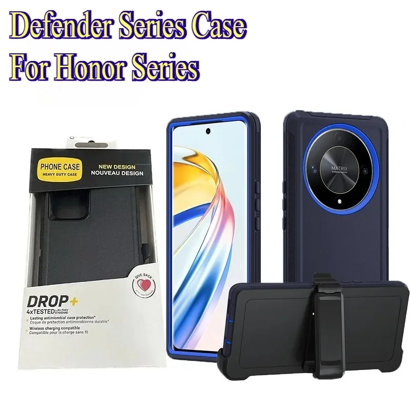 Original 3IN1 Otter Defender Series Box Case For Honor 200 Magic7 6 5 Lite X9A/B/C X8/7/6 Enhanced Anti-Drop Cover With Box/Clip