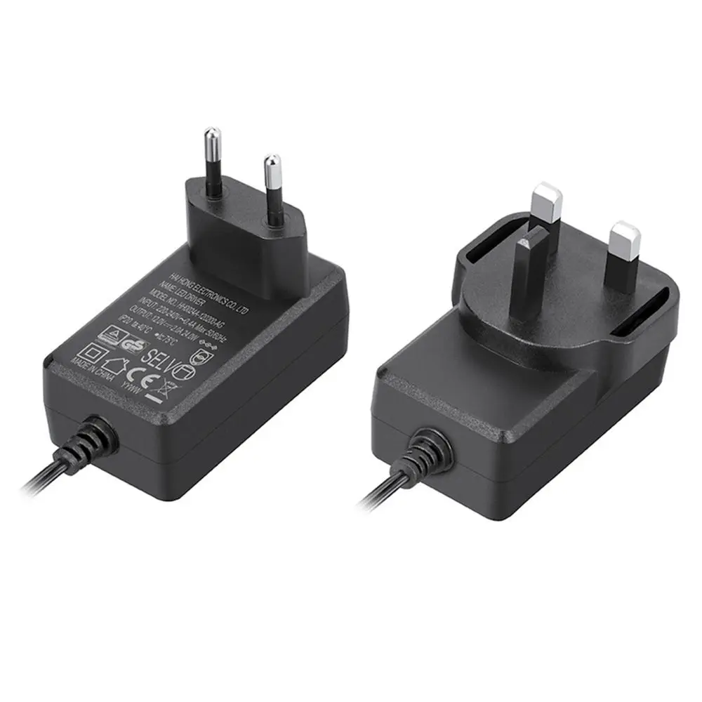 Uniwersalny zasilacz Ładowarka 12V2A 24V1A Wtyczka UE/UK Ładowarka Konwerter DC 5,5 mm X 2,1 Zasilanie Projektory