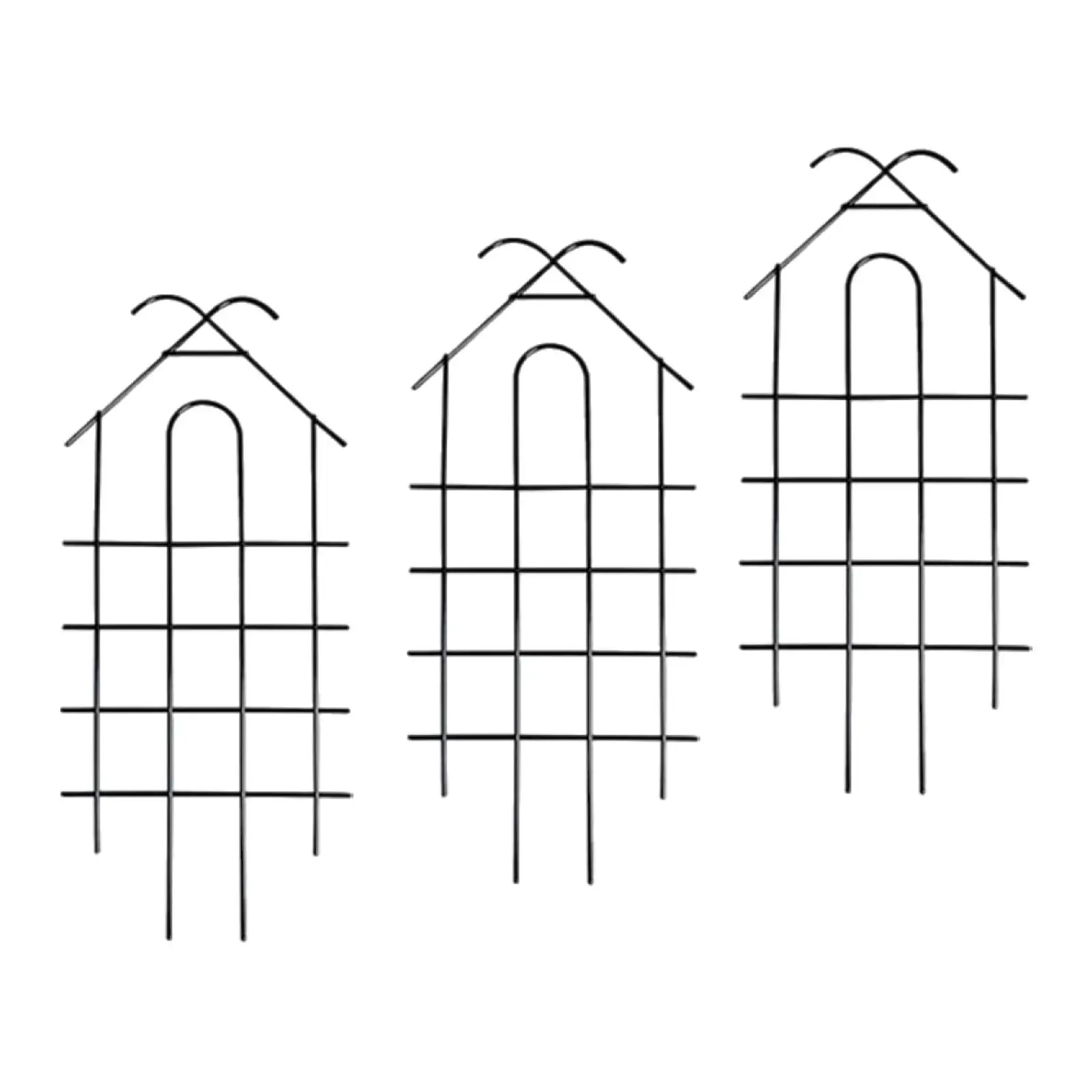 

3x Potted Plants Trellis Rustproof Flower Pots Supports Frame Sturdy Weather Resistant Multifunctional Iron for Backyard Balcony