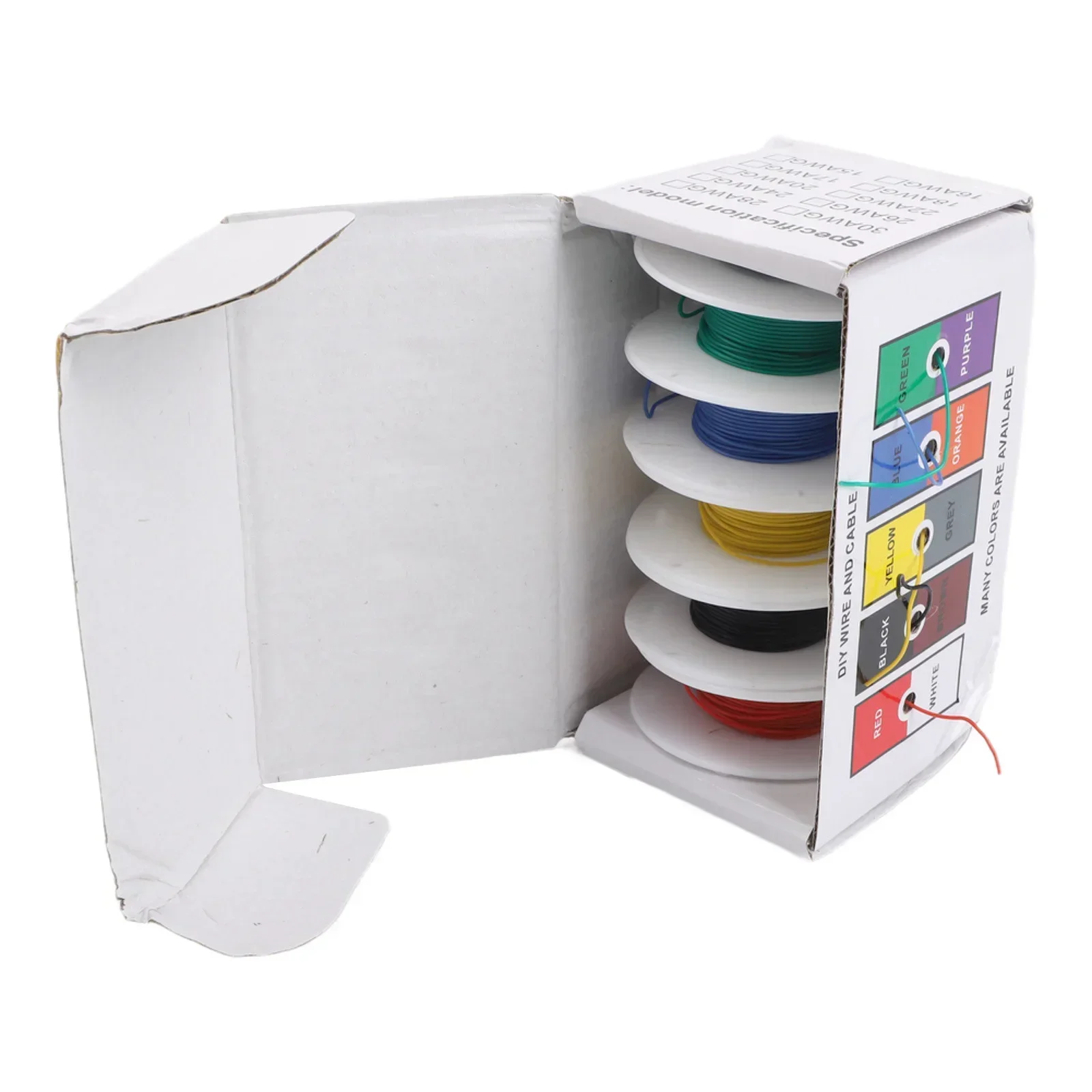 Flexible 50M Silicone Electrical Wire 5 Color Pack of Tinned Copper for High Temperature Projects Rated Voltage 600V