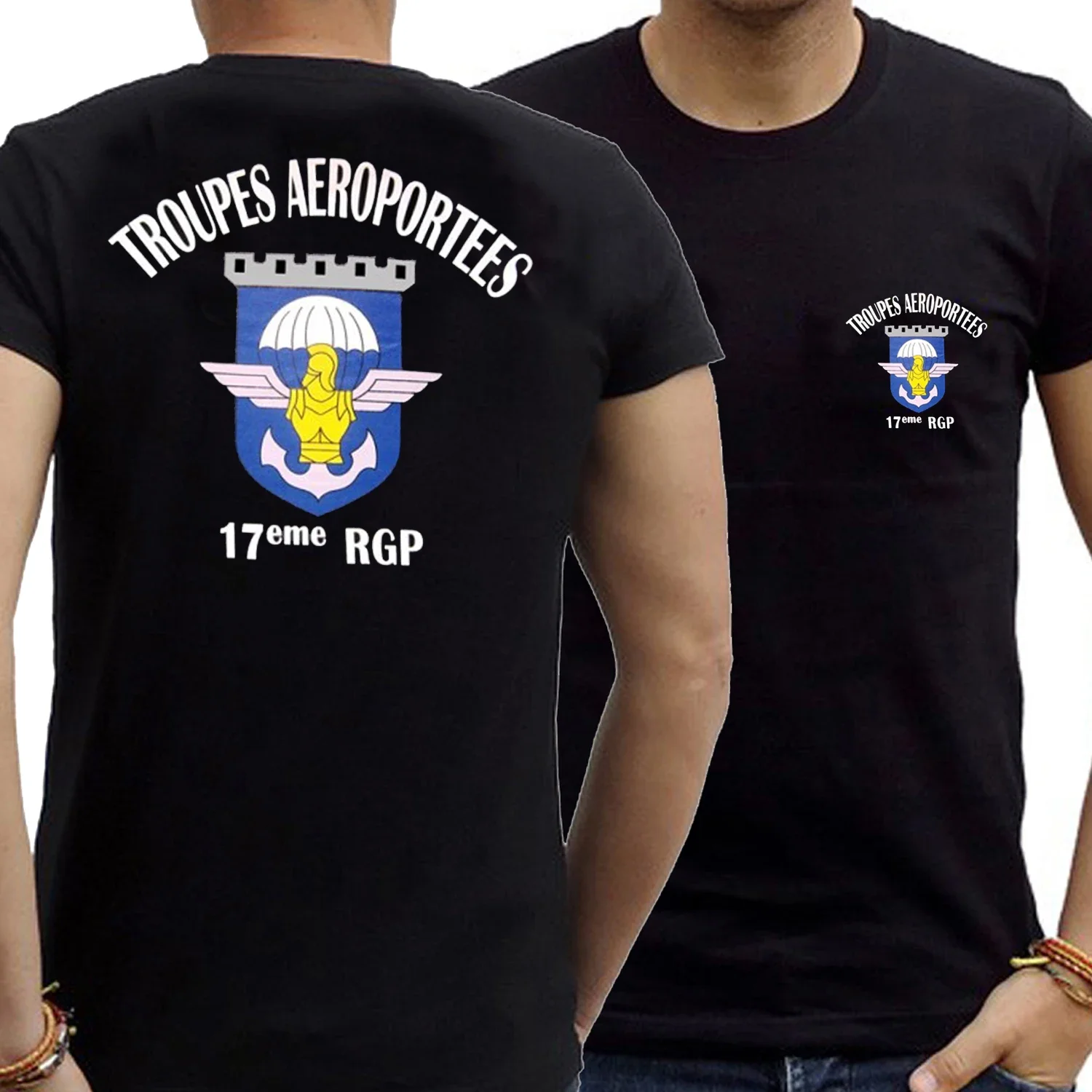 New 100% Cotton Short Sleeve O-Neck Casual Mens T-shirt Streetwear French Army 17eme RGP Genius Paratrooper Regiment T-Shirt