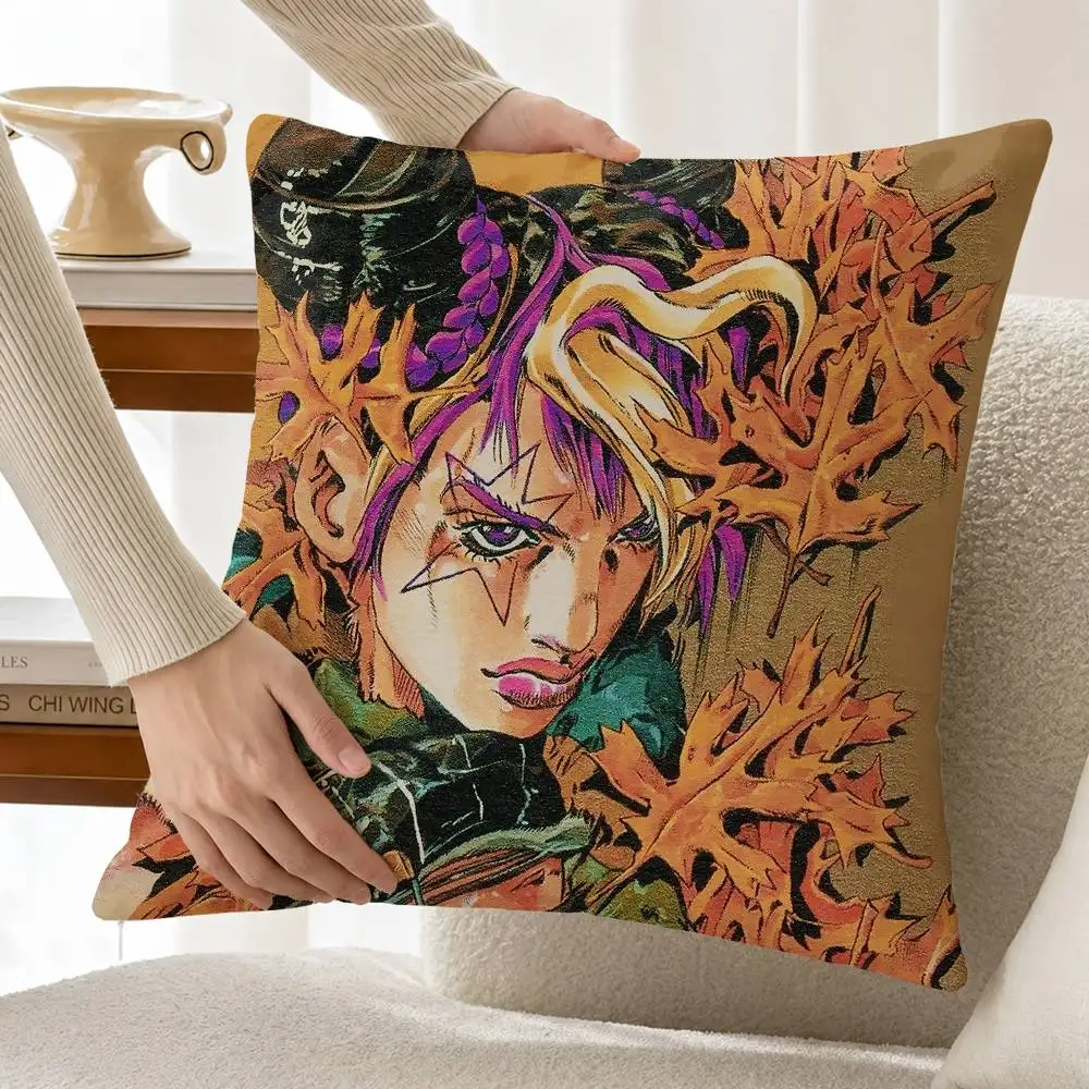 Jojo J-Jolyne Cujoh Customizable Square Pillow case Double Sided Print Sofa Bedroom Decor Cushion Cover