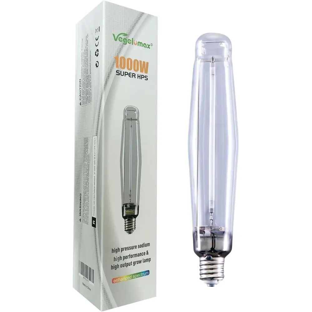 

Лампа для гидропоники 1000 Вт, натриевая лампа высокого давления (HPS), с улучшенными красным и оранжевым спектрами (высокий PAR), CCT 2100K, ультраяркая