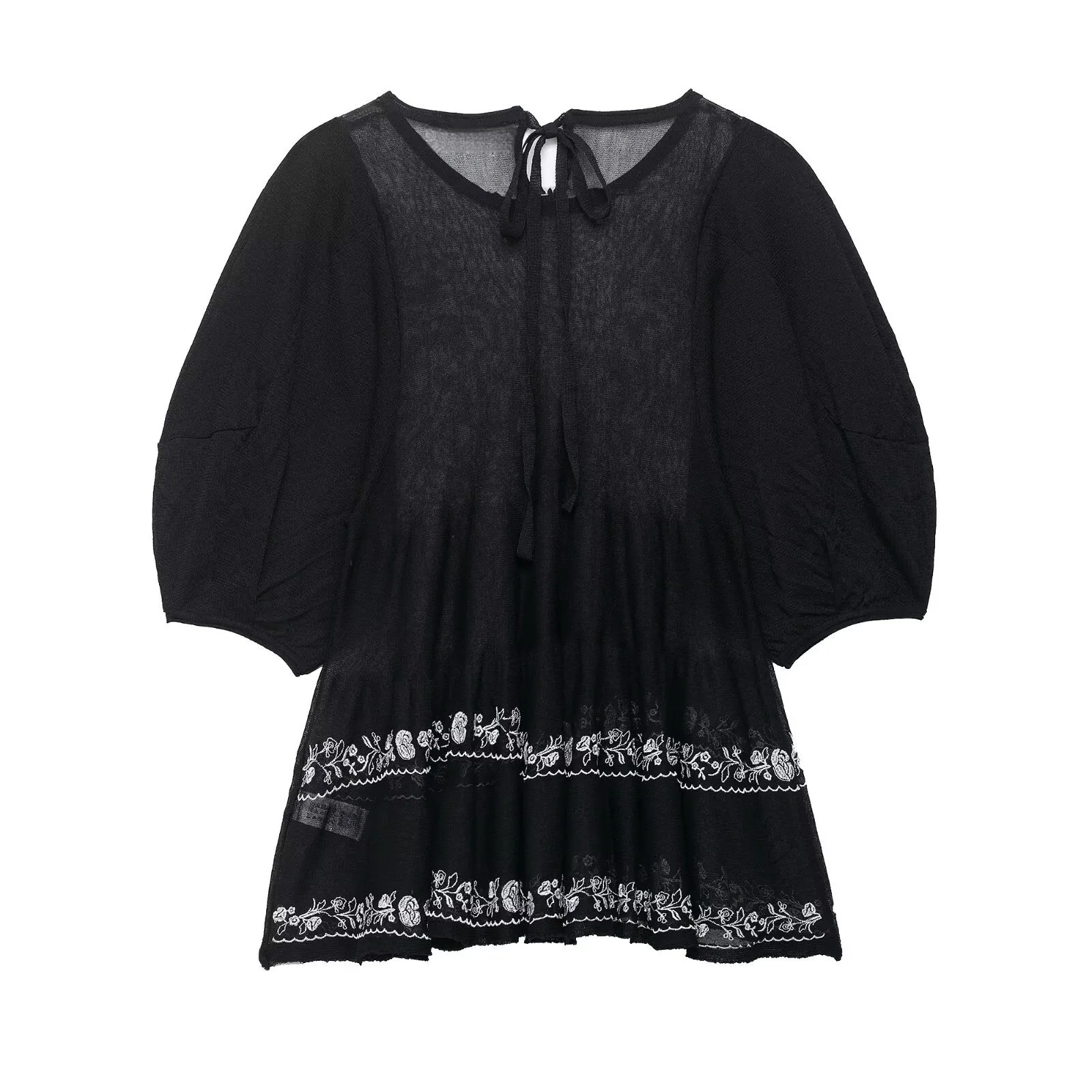 Withered 2026 Summer New European And American Style Fashion Personalized Embroidery Lace Loose Fine Needle Long Shirt