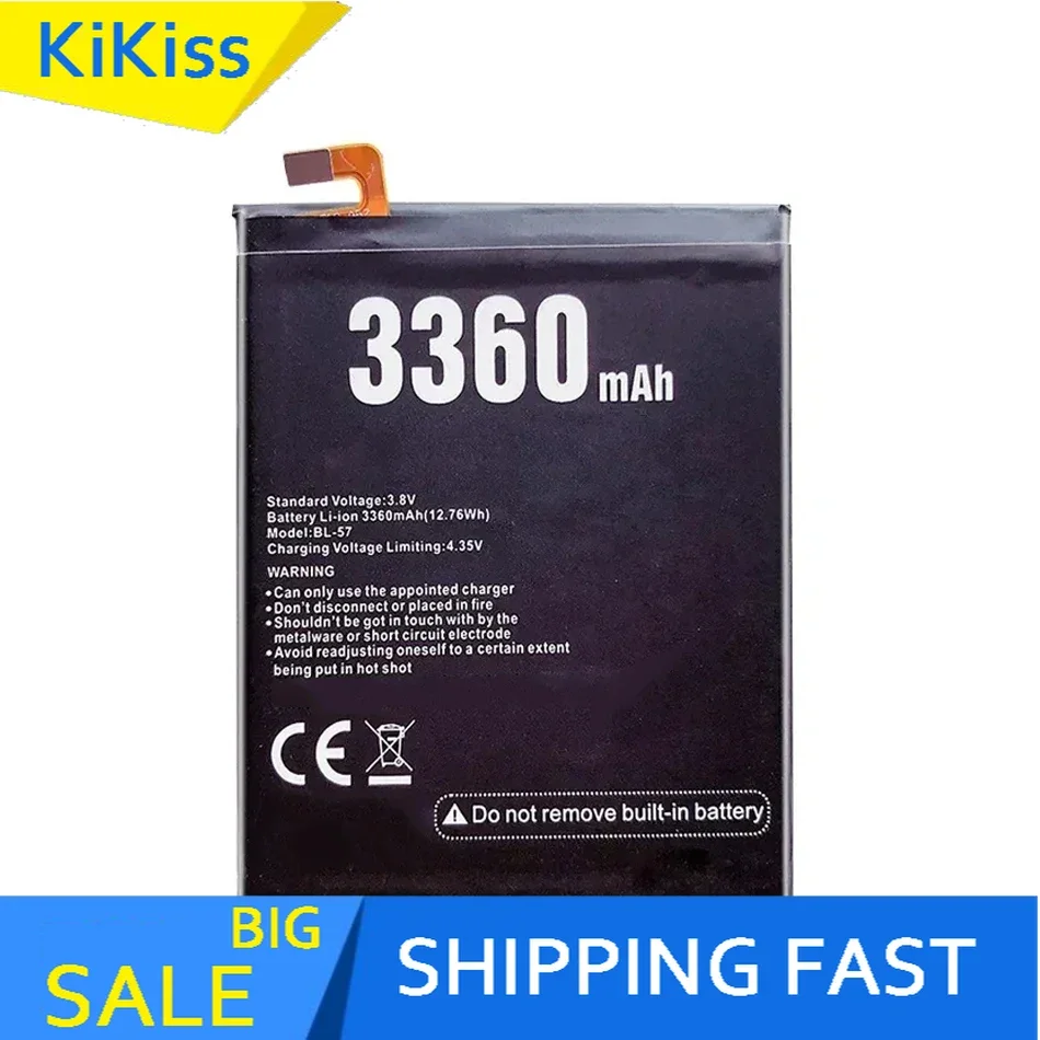 

3360mAh Reliable Replacement Mobile Phone Battery For Doogee Shoot 2 Shoot2 BL-57 Environmentally Friendly