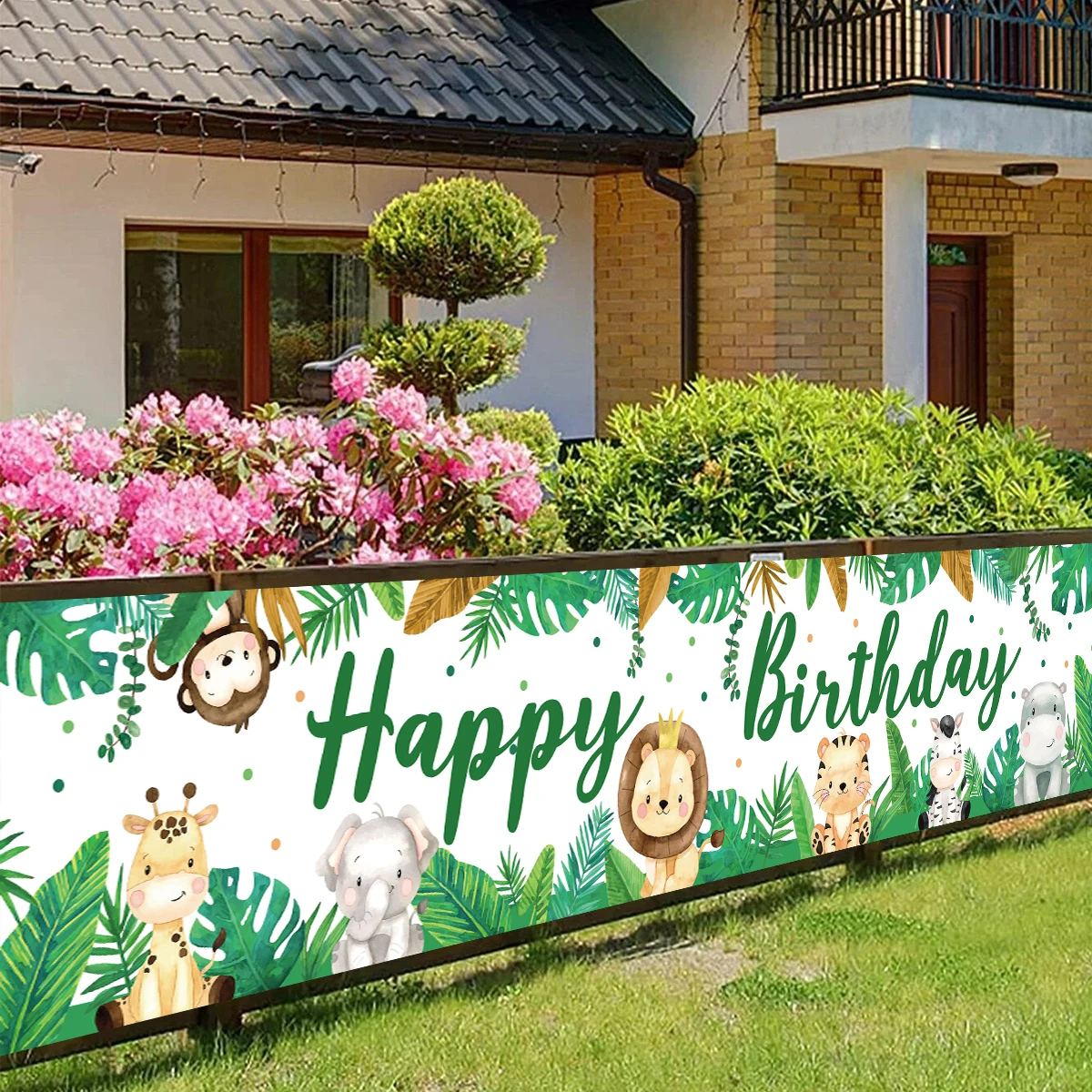 

Jungle Animal Theme Banner 1st Birthday Party Decor Kids Wild One Safari Jungle Birthday Party Supplies Green Forest Baby Shower