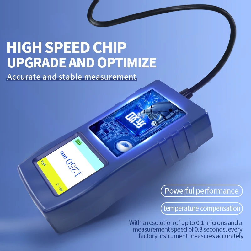 Eddy Current Coating Thickness Gauge Accuracy 0-1250m Range 0.1m Resolution Plastic Material