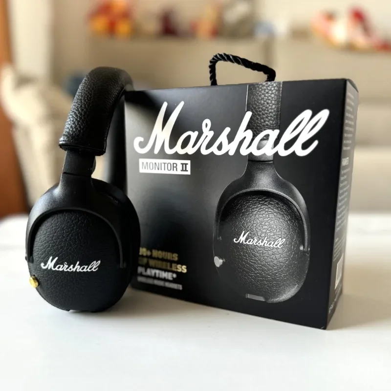 New Marshall MONITOR II Wireless Bluetooth Headphones Heavy Bass Foldable Earphones for Music Gaming with Microphone Headset