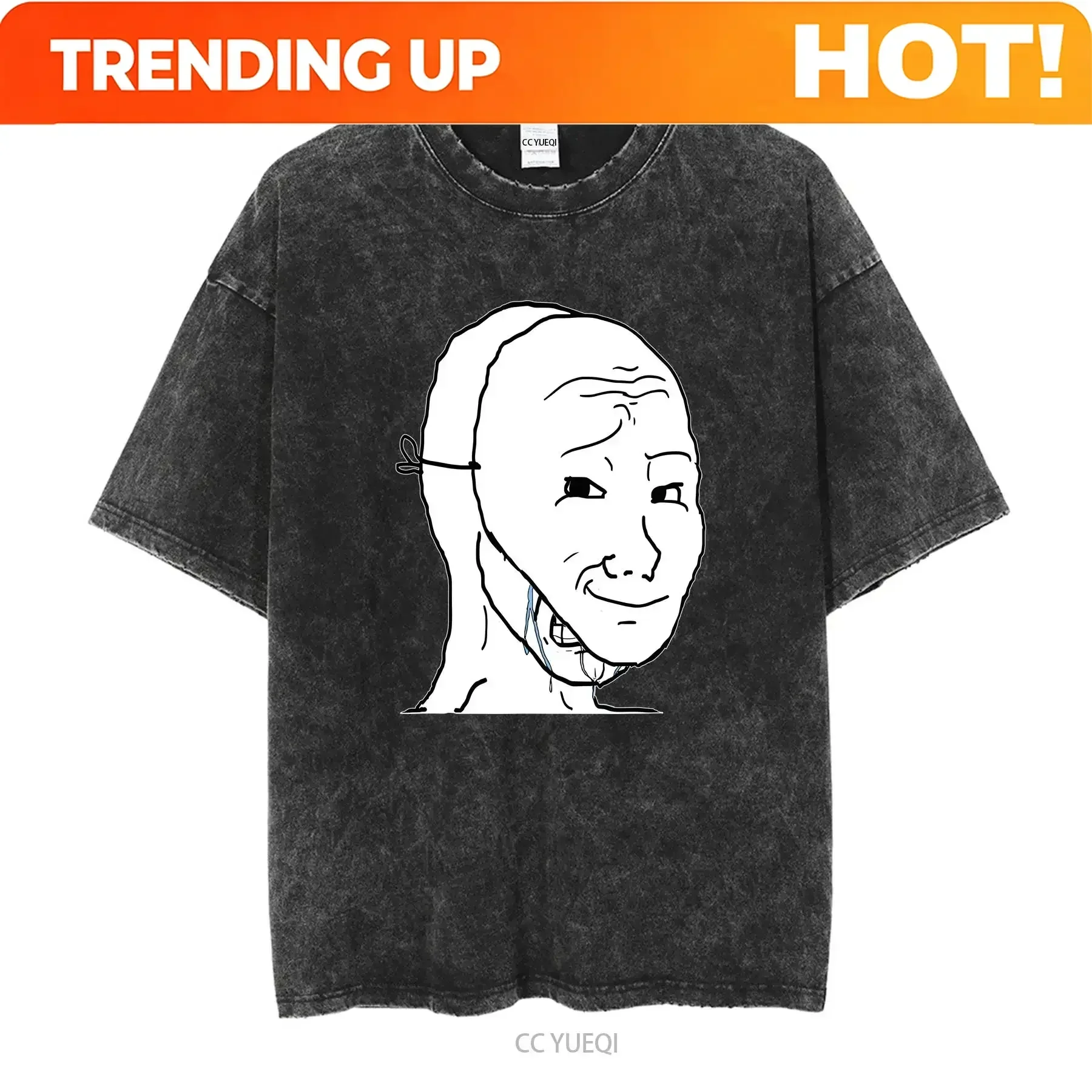 Customization Shirt NEW LIMITED Funny Frustrated I AM FINE Wojak Meme T Shirt Size S 5XL Vintage Washed Versatile Stylish Design