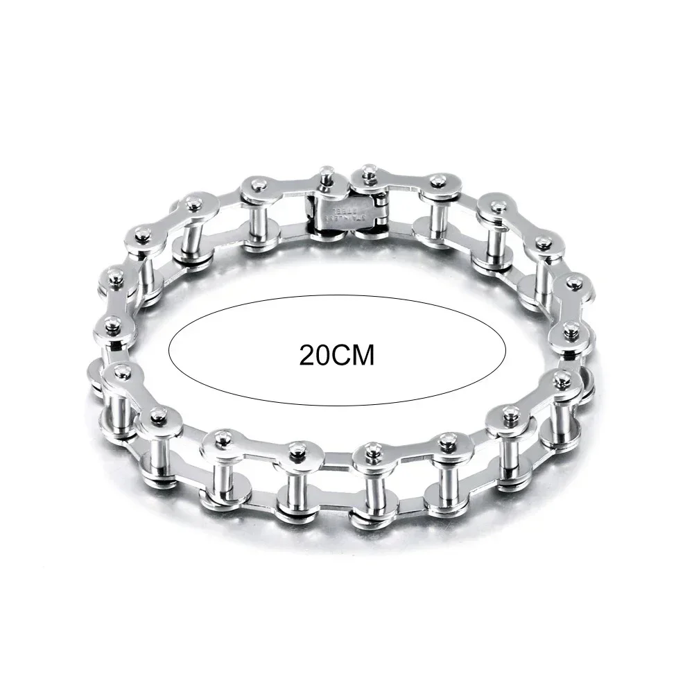 Stainless Steel Biker Chain Bracelet Mens Bracelet Link Chain Motorcycle Bicycle Style Bracelets Fashion Punk Bangles Jewelry