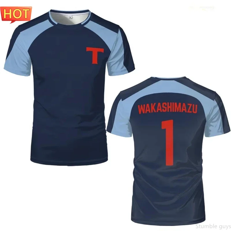 Nankatsu Captain Tsubasa Fußballtrikot Anime Herrenbekleidung Jungen T-Shirt Cosplay Lässiges Kurzarm-Fan-T-Shirt