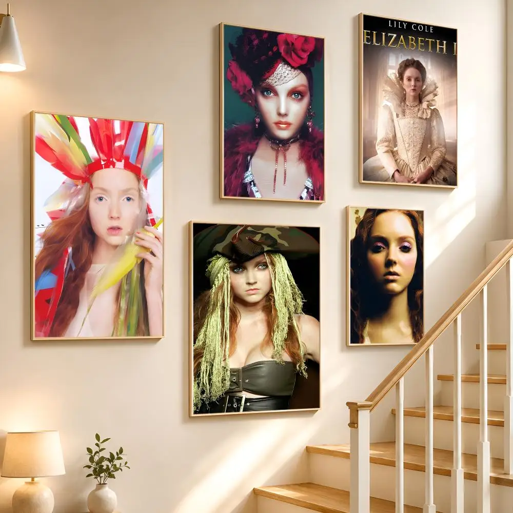 Fashion Model Lily Cole Poster High-definition waterproof stickers, suitable for home décor, gifts, and holiday decorations