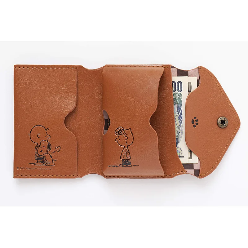 Cartoon Snoopy Women Wallets PU Leather Short Multifunctional Card Holders Key Wallet Female Mini Coin Purses Portable Clutch