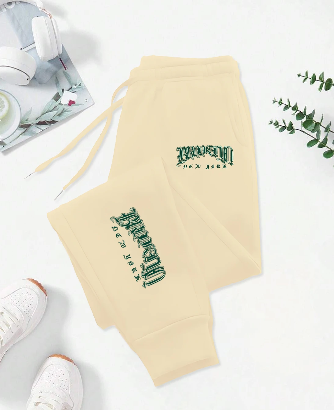 Brooklyn New York City Art  Pattern Drawstring Pockets Women Sweatpant Hip Hop Street Britches Casual Y2K Fashion Pants Female