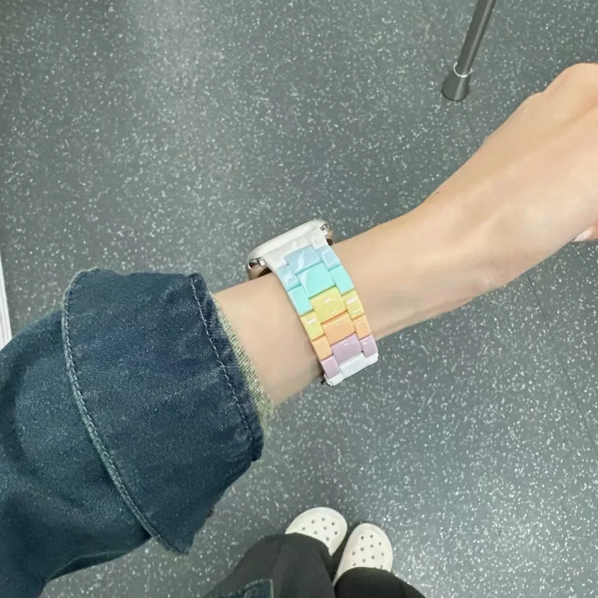 متفوقة حلقة ملونة وصلة ل سوار ساعة يد آبل النساء سلسلة الترا 10/9/8/7/6 38 مللي متر 40 مللي متر 41 مللي متر 42 مللي متر 44 مللي متر 45 مللي متر 46 مللي متر حزام