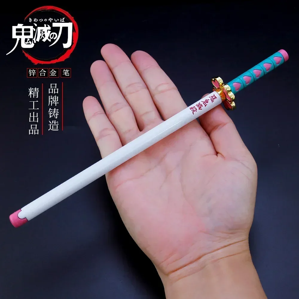 20cm New Demon Slayer Kamado Tanjirou Tomioka Giyuu Kanroji Mitsuri Signature Pen Model Weapons Desktop Display Gift Toy
