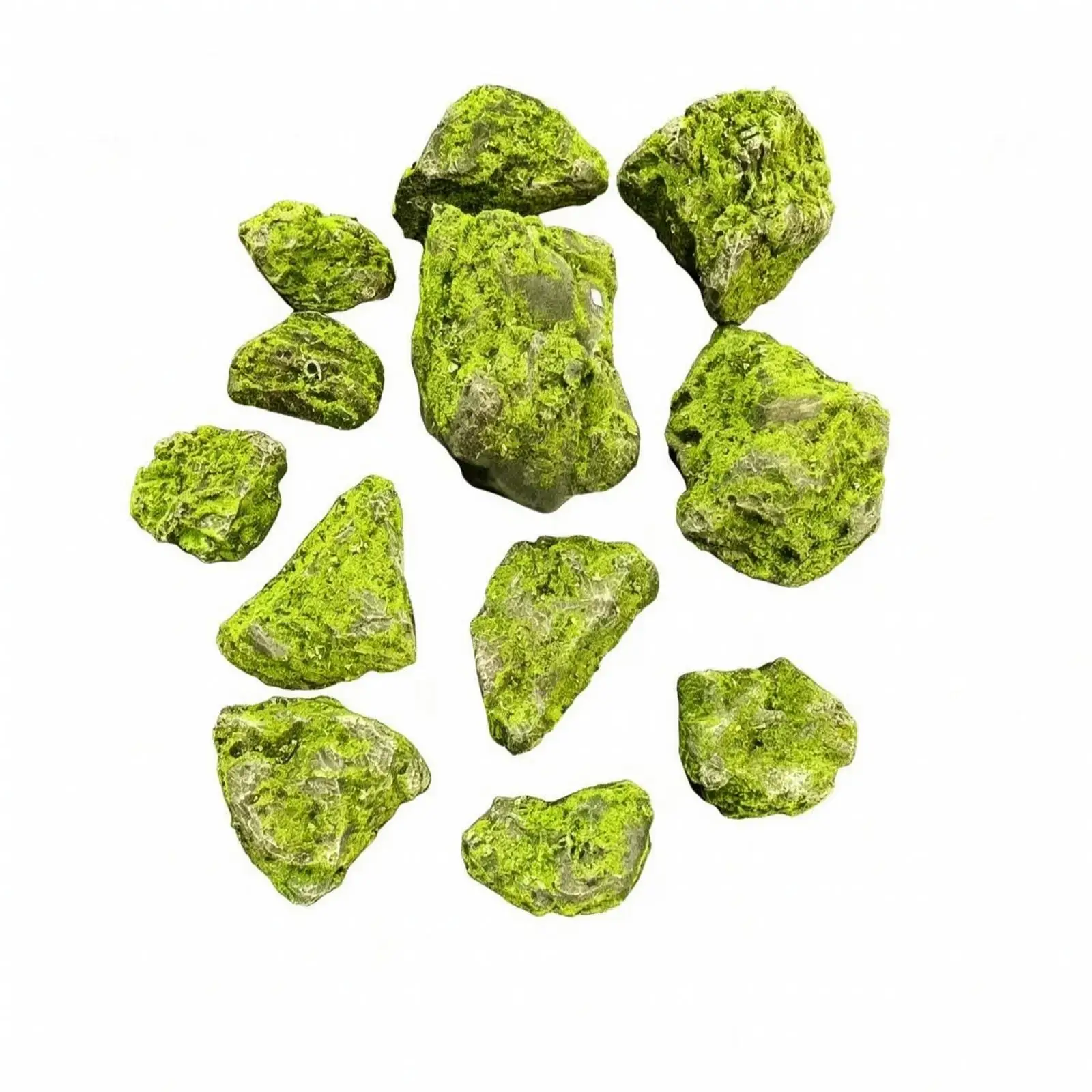 12 Pieces Faux Lichen Stones | Irregular Shape, Lightweight Foam Construction, Artificial lichen Stones, for Garden Landscaping