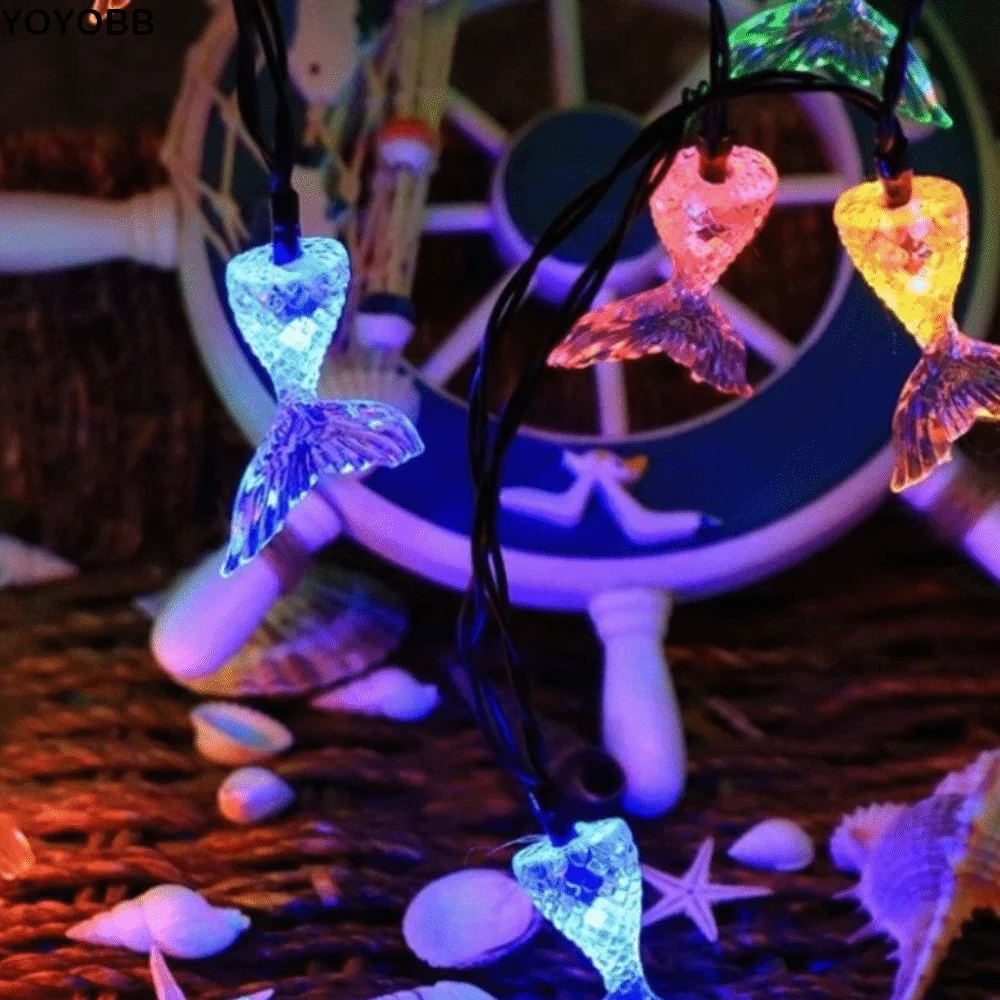 Multicolor Mermaid Tail LED String Lights Aquarium Themed LED Fairy Light String Ocean Theme Fairy Light Mermaid Party Supplies
