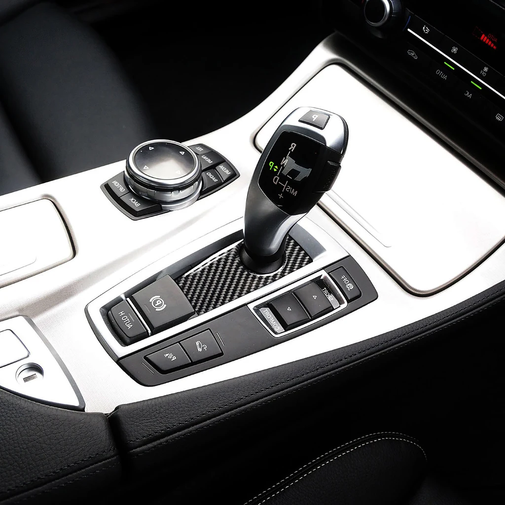 Carbon Fiber Refit Car Gearshift Panel Cover Sticker Car Interior Gear Shift Accessories For BMW 5 Series GT X3 X4 F07 F10 F25