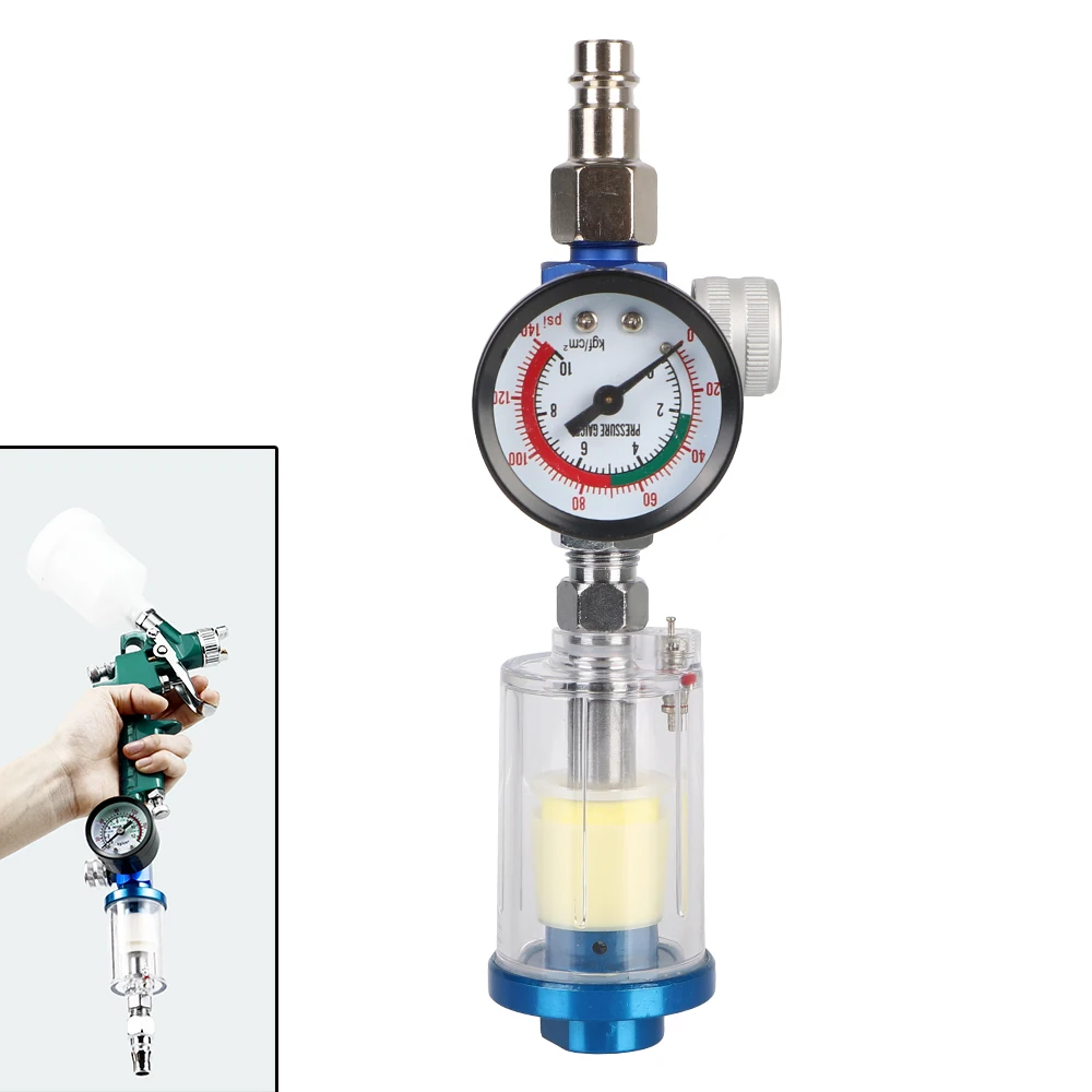 Spray Gun Air Regulator Gauge Oil-Water Separator Filter 1/4\