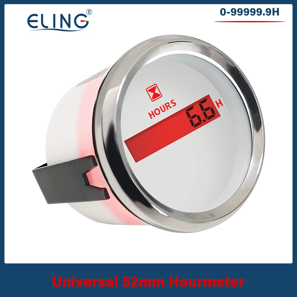 

ELING 52mm Waterproof Digital Hour Meter Gauge LCD Engine Gauge Display for Motorcycle Boat