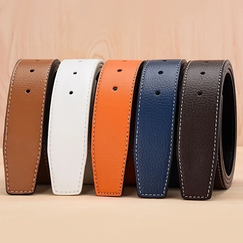 2 Men's Genuine Leather Belt, Suitable for Pin Buckle Closure, Belt Width 1.38 Inch, Multiple Colors Available