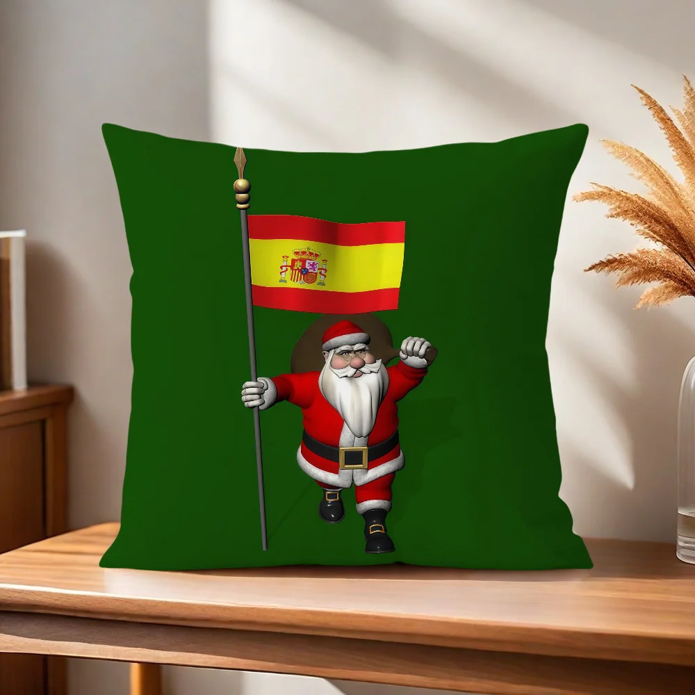 Weihnachtsmann mit Flagge Weihnachtskissenbezug Kissenhülle für Zuhause, Sofa, Wohnzimmer, Büro, Café, Auto – Detail 4