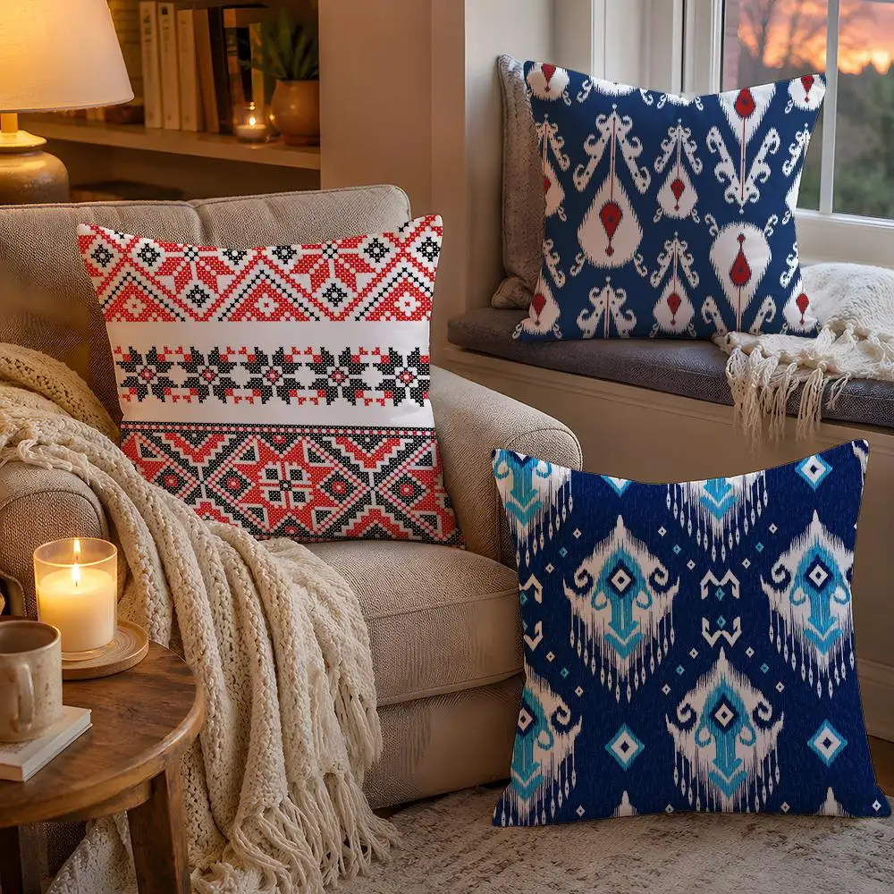 Russian Shading Cushion Cover 1pc Square Pillow Cover Soft Plush Fabric Removable Washable Sofa Chair Bed Decoration