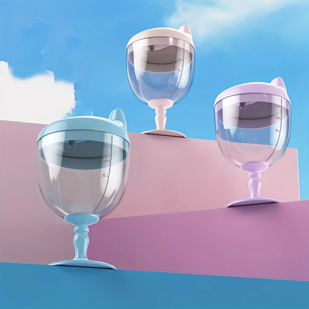 Leak-Proof Goblet Sippy Party Cup with Lid, Learning Cup, Juice Milk Water Training Cup, Plastic Goblet Cup With Lid