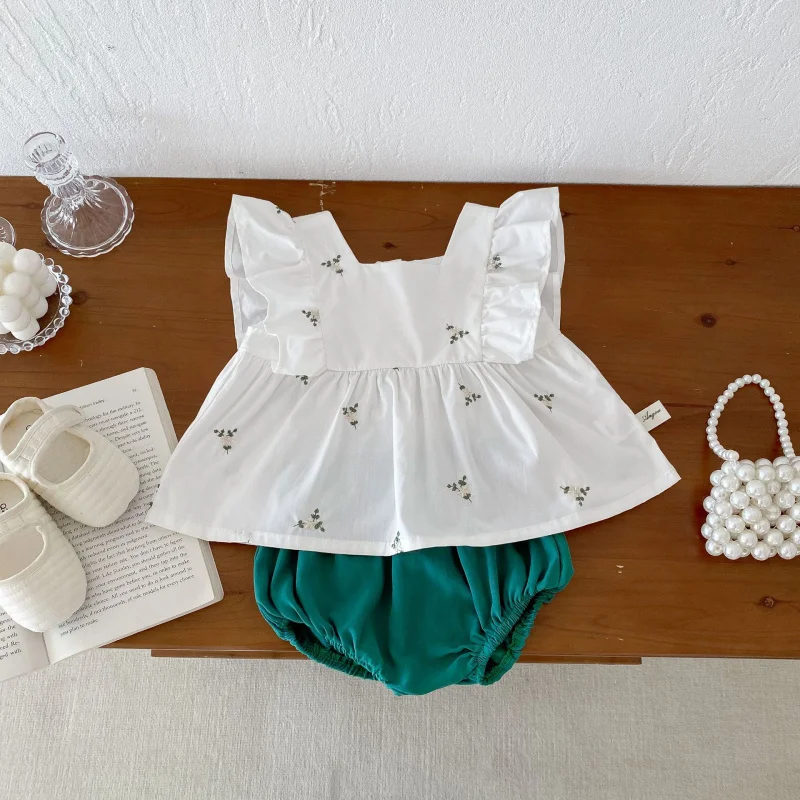 

Girls' Summer Floral Two-Piece Outfit2026Sweet sleeveless shorts for baby girlsinsSuit